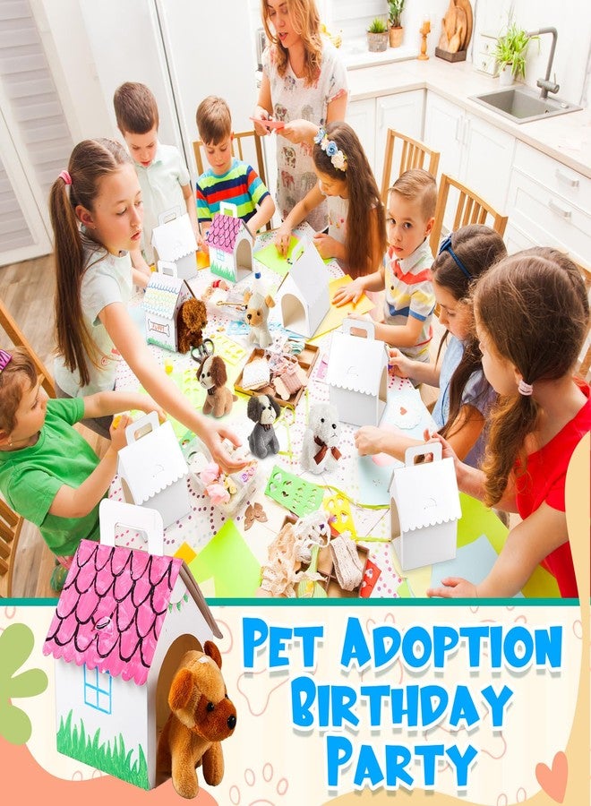 ShinyRelief 24 Pcs Adopt a Puppy Party Favors Bulk 12 Pcs Dog Party Favors Boxes 12 Pieces Mini Plush Dog Stuffed Animals for Birthday Thanksgiving Christmas Decoration Gifts(White) - Image 3